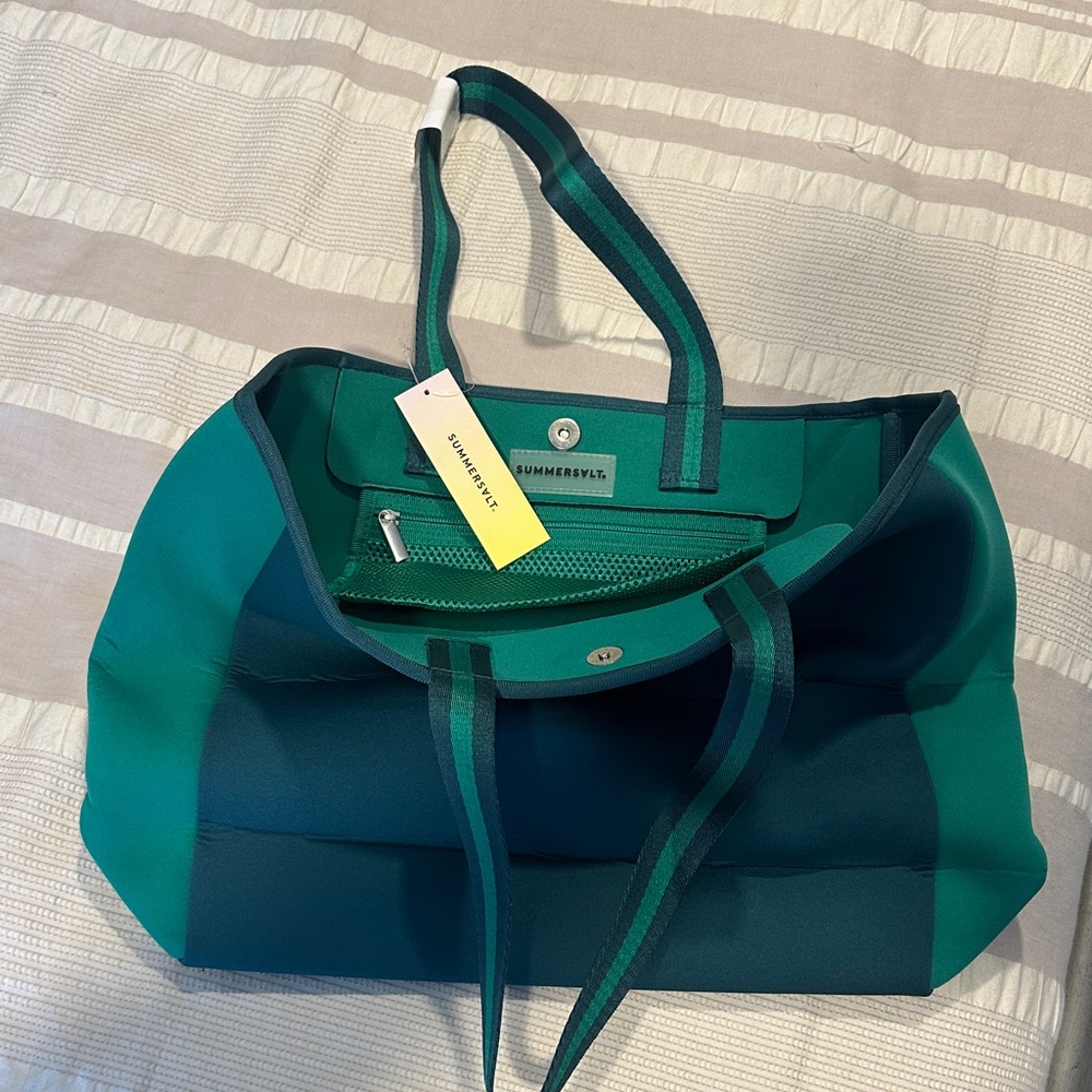 Brand New Green neoprene tote